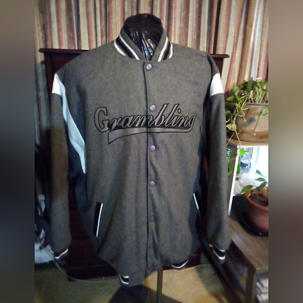 Grambling State University HBCU Wool Letterman Varsity Jacket Men's 4XLT Gray